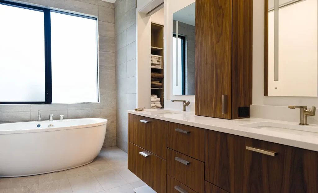 Open concept bathroom renovation
