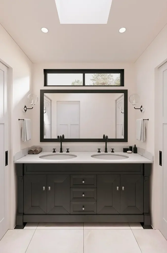 Bathroom remodeling project with freestanding tub
