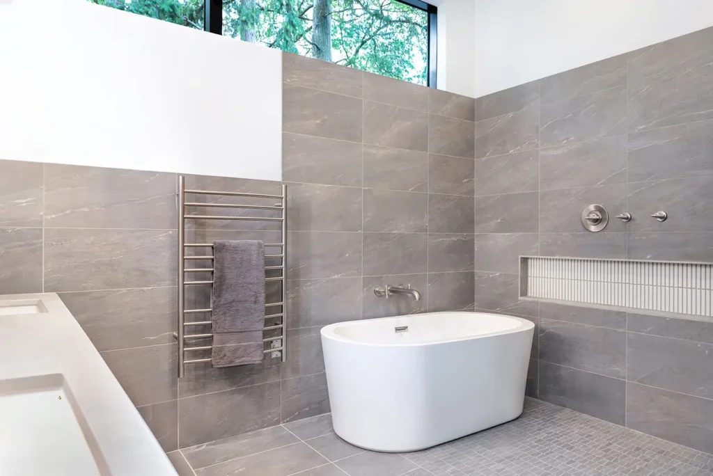 Sleek bathroom remodeling space