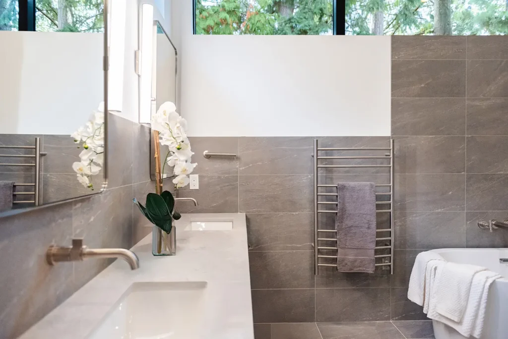Bathroom remodeling featuring smart plumbing