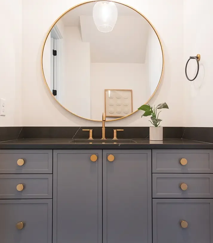 Bathroom remodeling with new floor tiles
