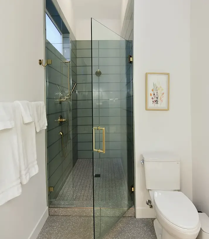 Elegant bathroom remodeling with frameless shower